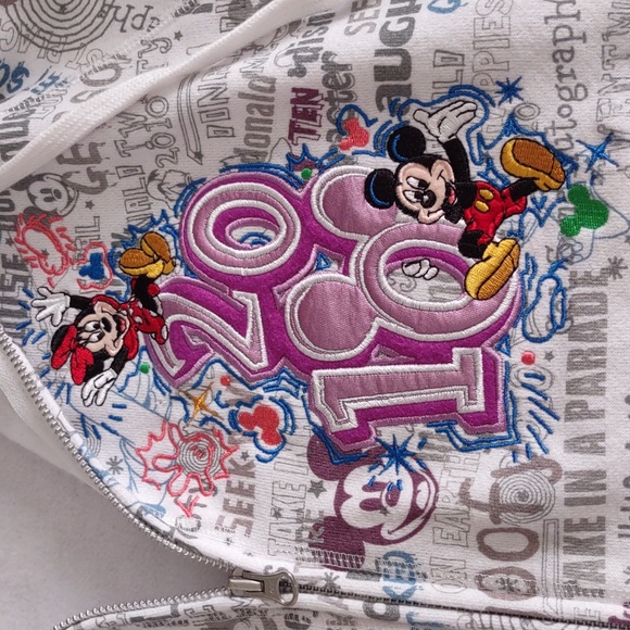 Walt Disney World Disneyland Resort 1X 2010 Word Print Full Zip Embroider Hoodie - Picture 5 of 15
